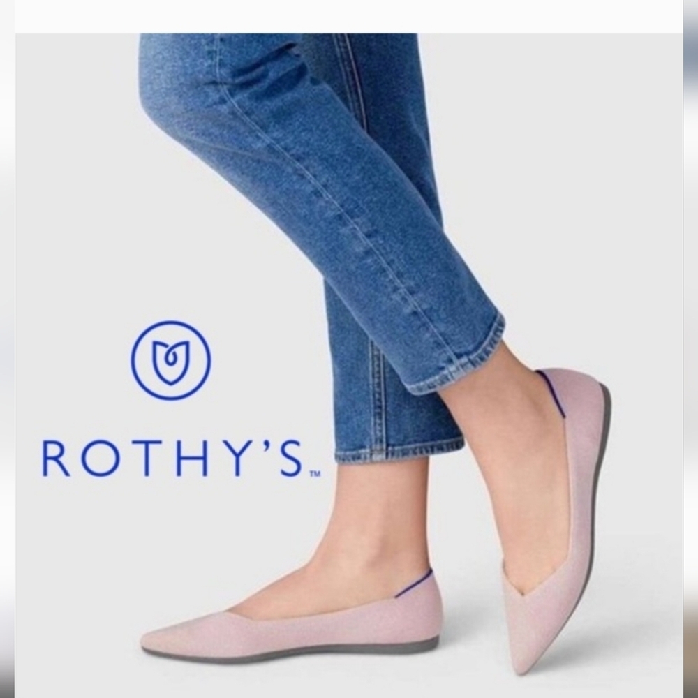 Rothy's Breast Cancer Awarenes The Pointed  Knit Flats Limited Edition 8W
